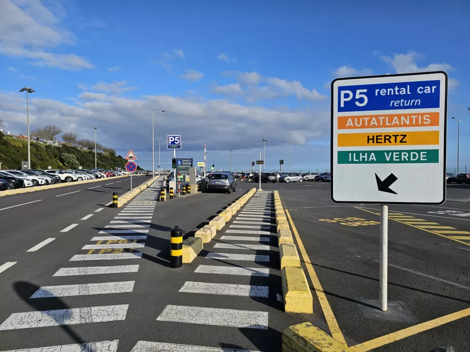 Autókölcsönző parkoló, Ponta Delgada repülőtér