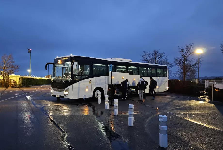 Bus stop at GNB Airport