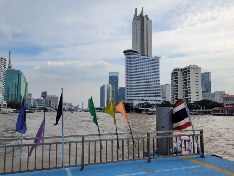 Flags of the respective shipping lines calling at this station