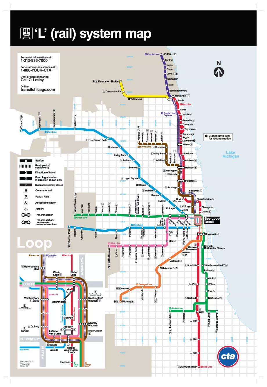 Chicago metró térkép