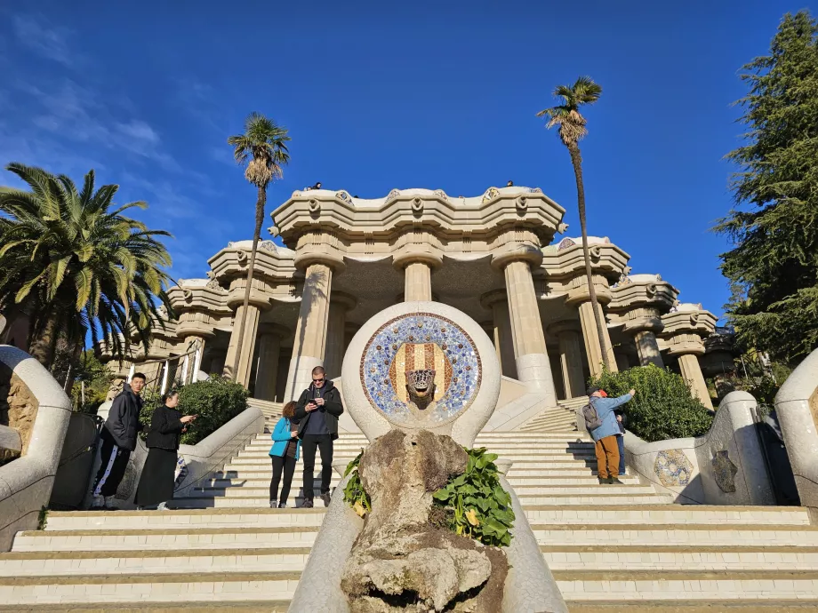 Park Güell, szalamandra a lépcsőn