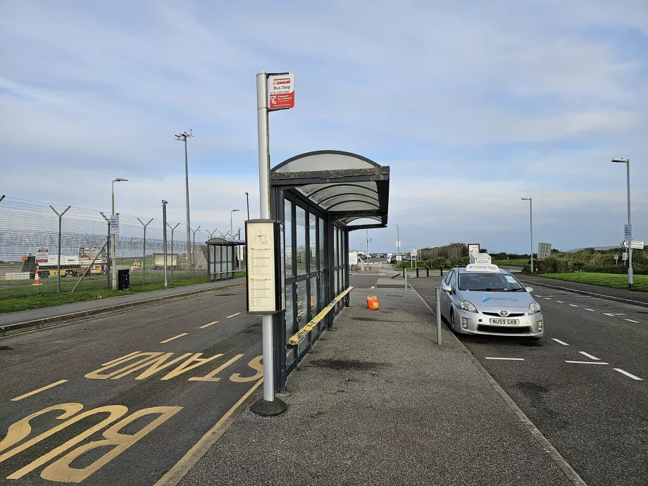 Bus stop, NQY airport