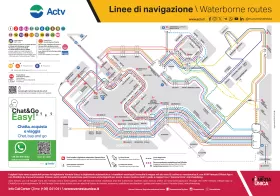 Az ACTV hajózási vonalak térképe
