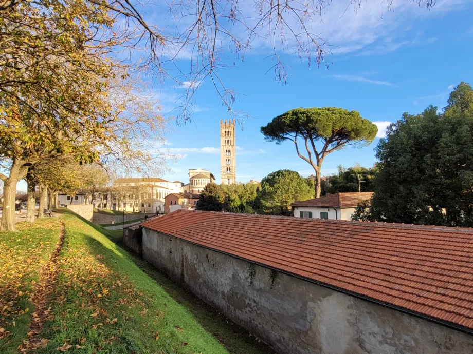 A San Frediano templom látképe a falakról