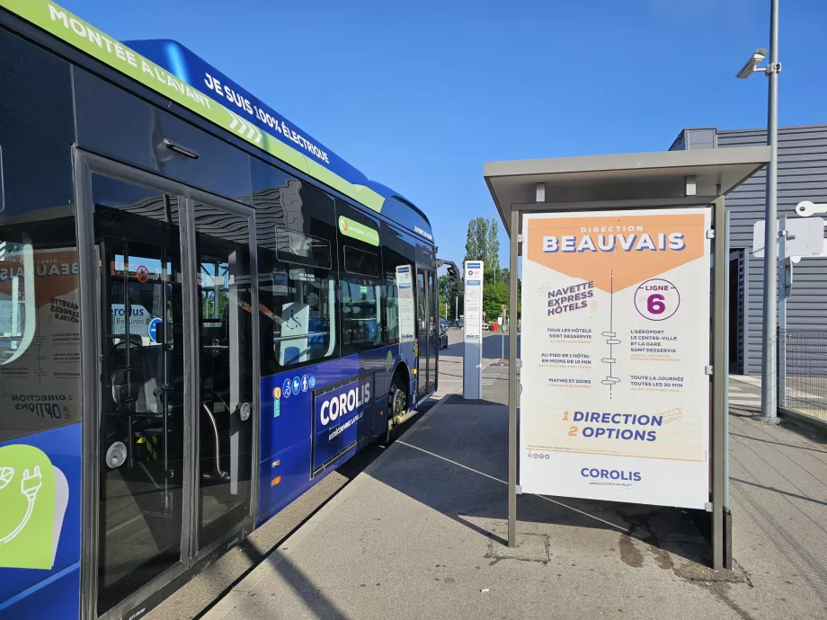 6-os busz megállója Beauvais felé