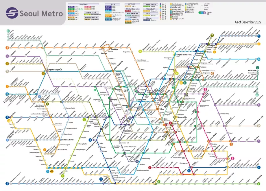 Szöul metró térkép