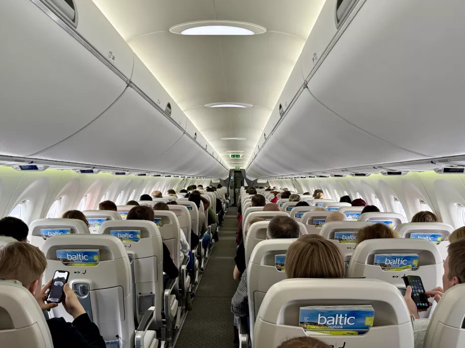 Interior of the airBaltic Airbus A220