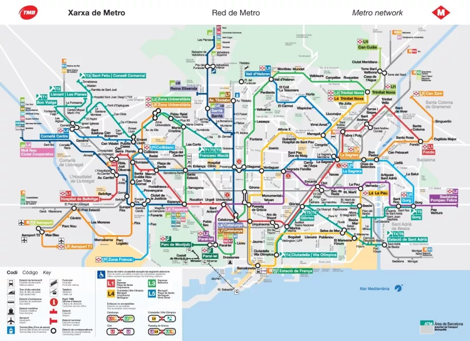 Barcelona metró térképe